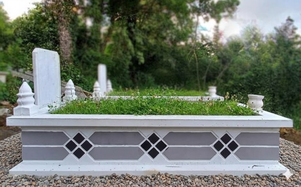 Gri Siyah Kare  Mezar